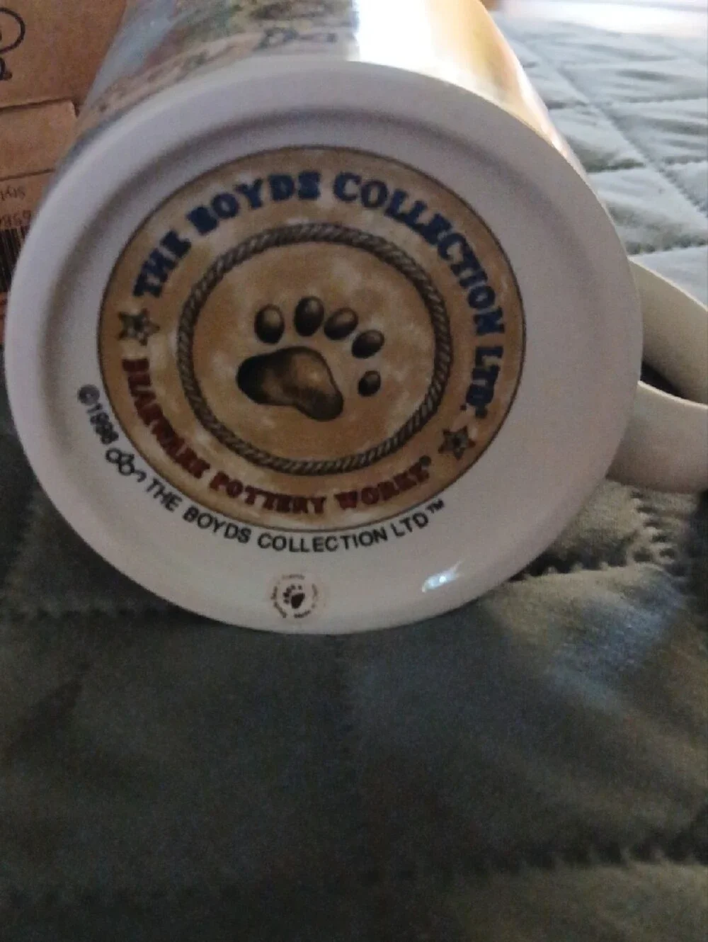 Boyds Bears Sunny Day Sunflowers Ceramic Mug - Blue